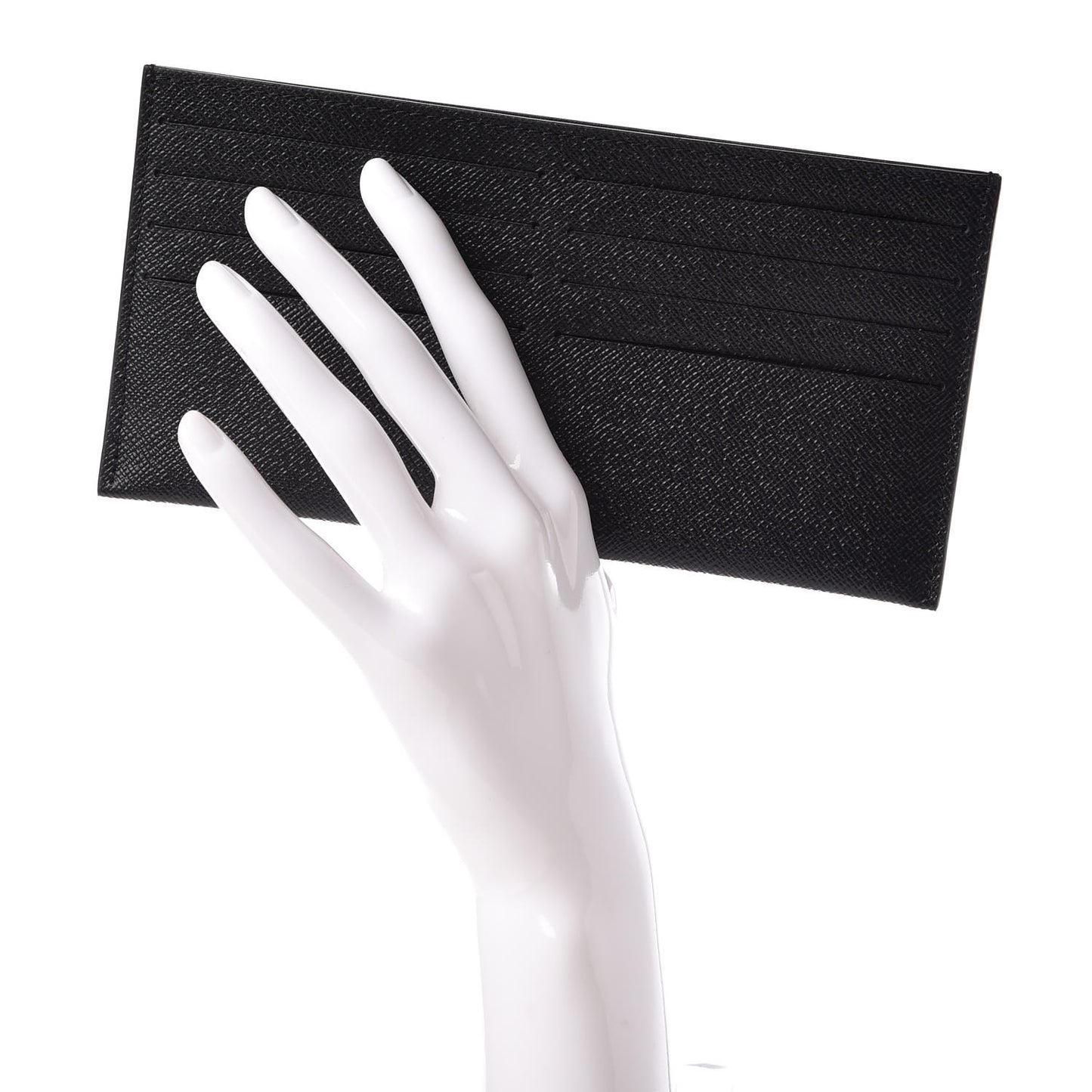 Calfskin Felicie Chain Wallet Card Holder Insert Black