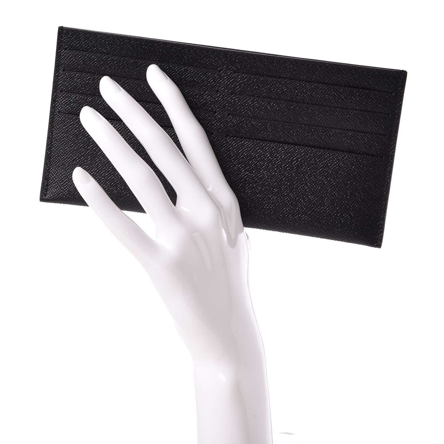 Louis Vuitton Calfskin Felicie Chain Wallet Card Holder Insert Black 2 of 6