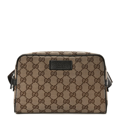 Gucci Monogram Dollar Calfskin Belt Bag Beige Ebony Testa di Moro Marrone Scuro 1 of 9