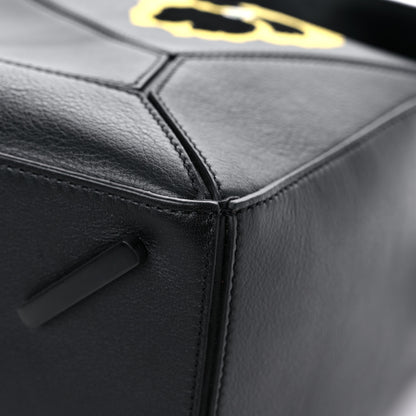 Loewe Calfskin Large Pansies Puzzle Bag Black 9 of 11