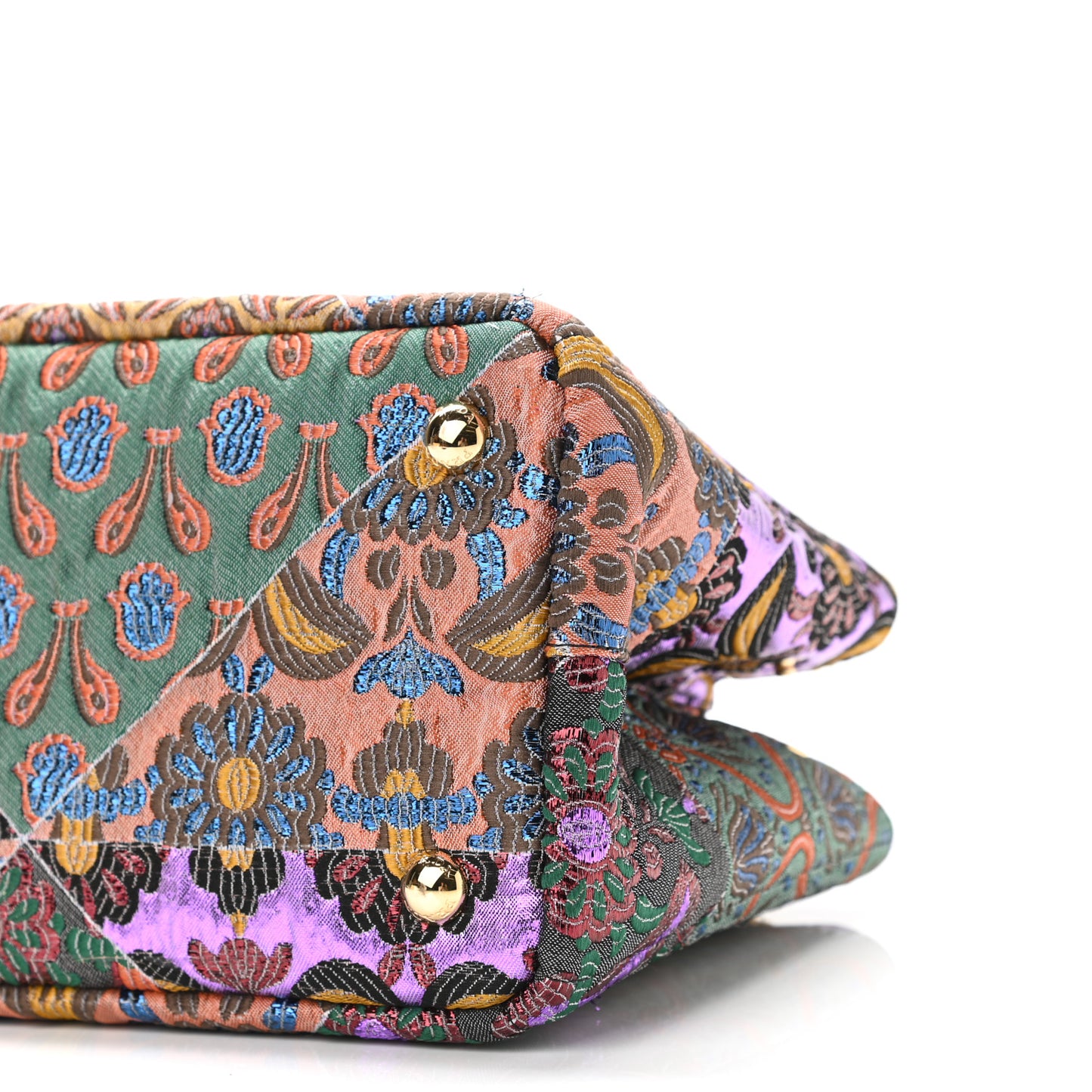 Broccato Lame Floral Chain Tote Multicolor