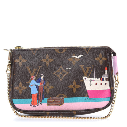 Louis Vuitton Monogram 2016 Christmas Animation Mini Pochette Accessories Rose Ballerine 1 of 8