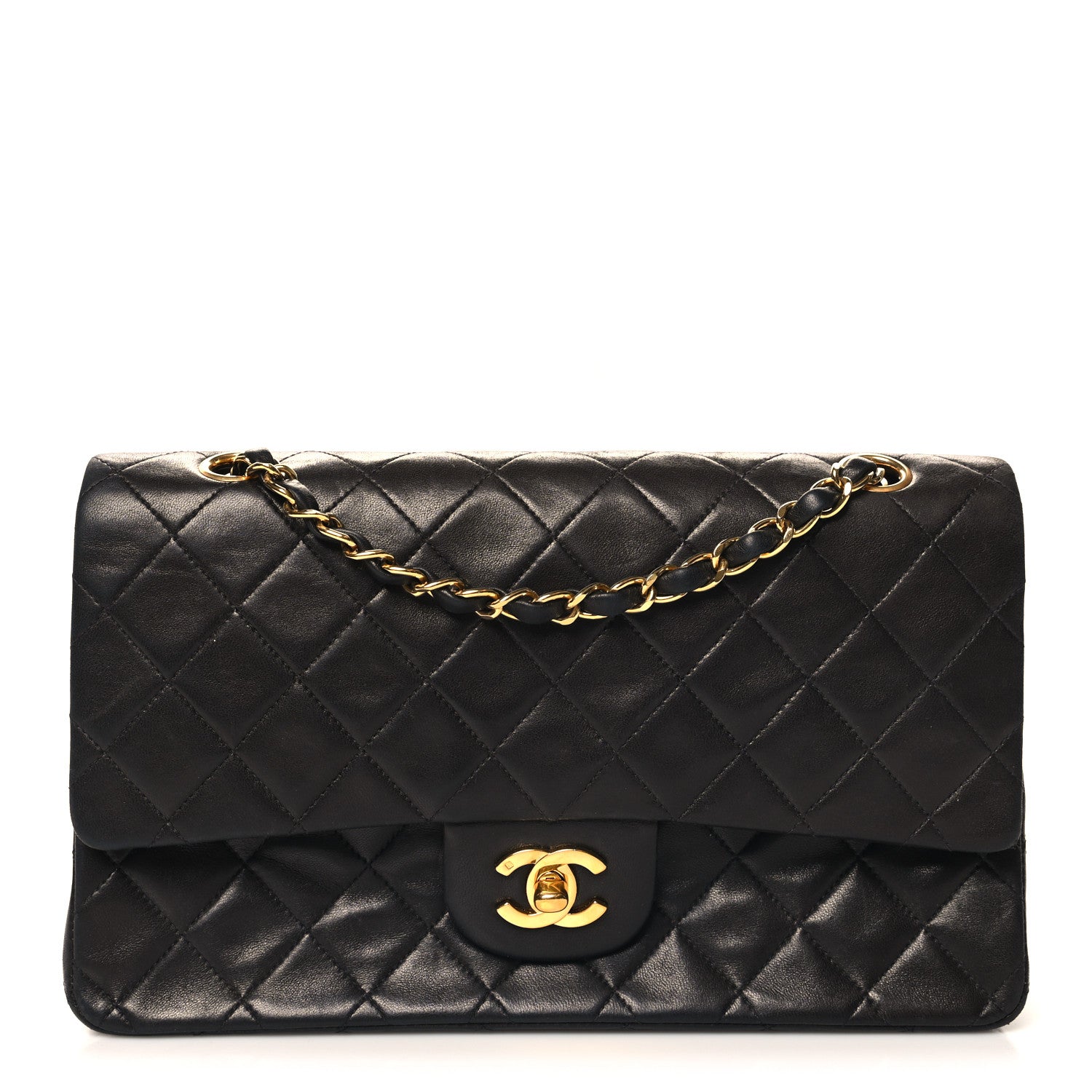 Chanel Lambskin Quilted Medium Double Flap Black 1 of 12