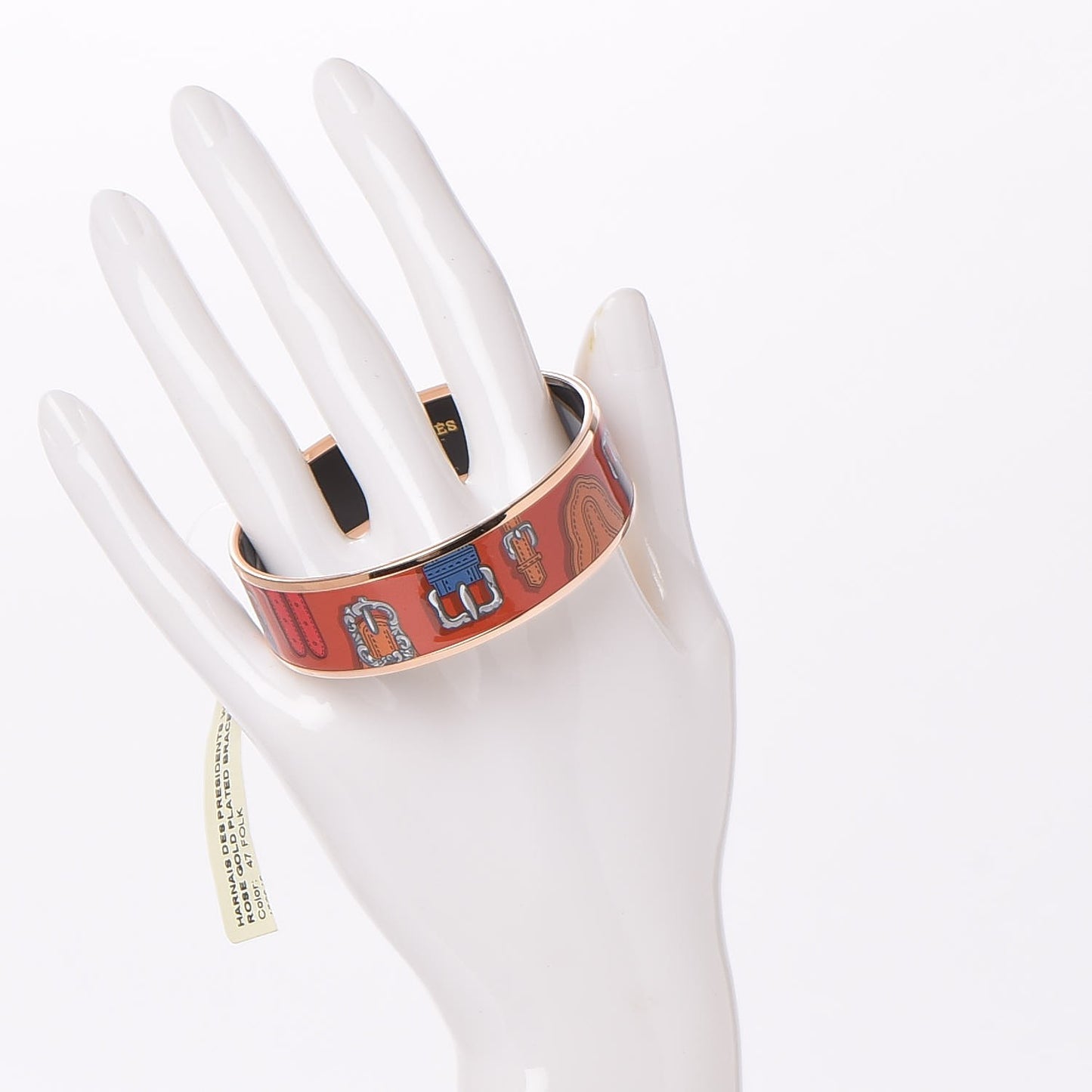 Enamel Printed Harnais Des Presidents Wide Bracelet 62 Folk