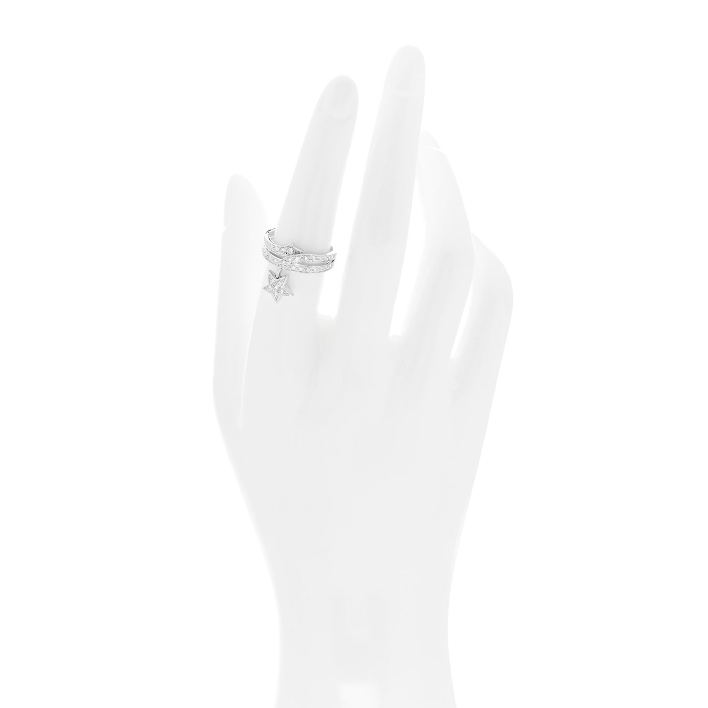 18K White Gold Diamond Etolie Filante Ring 53 6.25