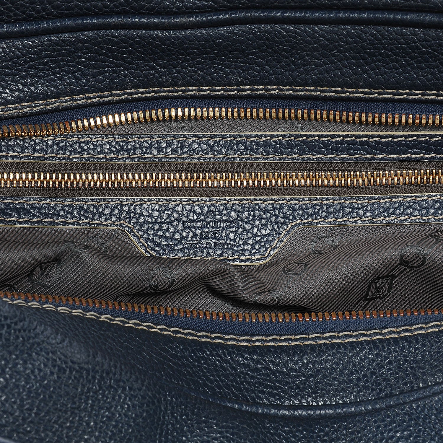 Louis Vuitton Tobago Leather Carryall Blue 6 of 7