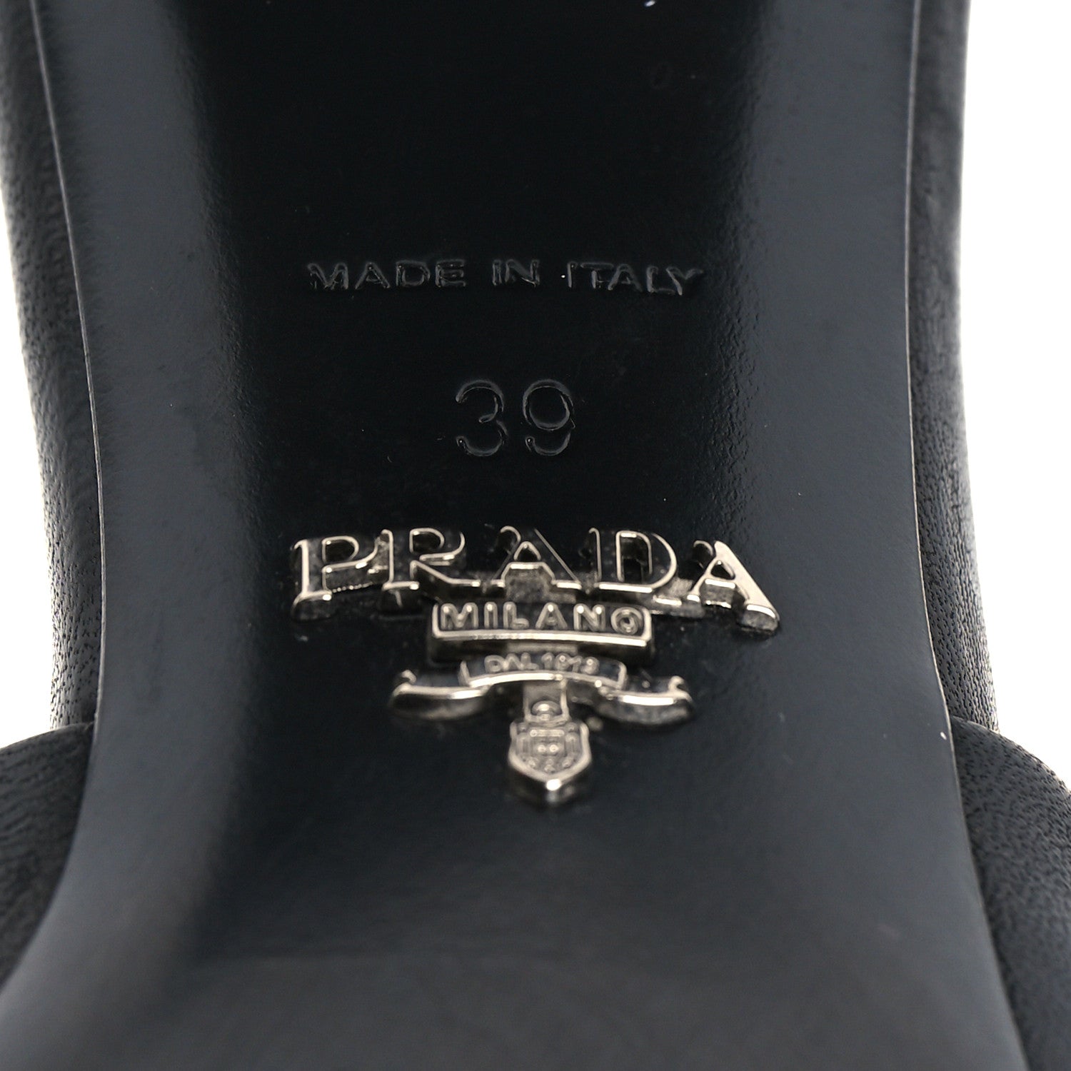 Prada Nappa Logo Quilted 65mm Block Heel Slide Sandals 39 Black 6 of 9