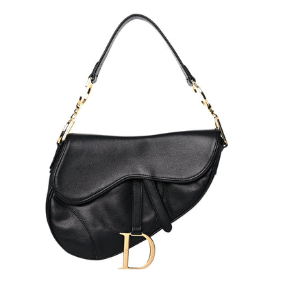 Christian Dior Shiny Goatskin Saddle Bag Black 1 of 15
