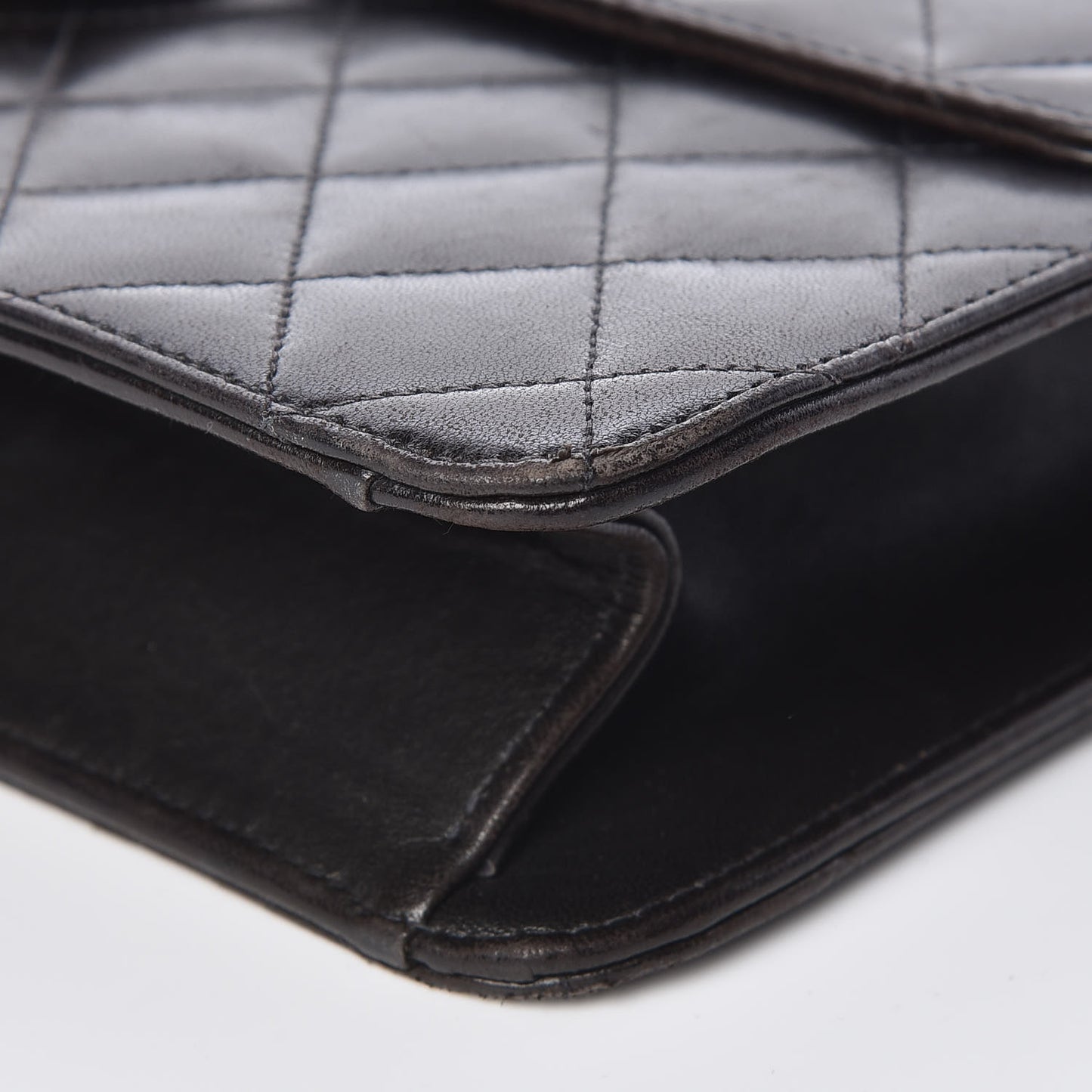 Lambskin Quilted Medium Single Flap Black