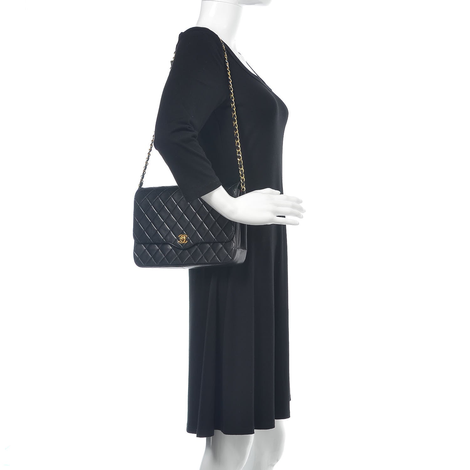 Chanel Lambskin Quilted Medium Single Flap Black 2 of 18