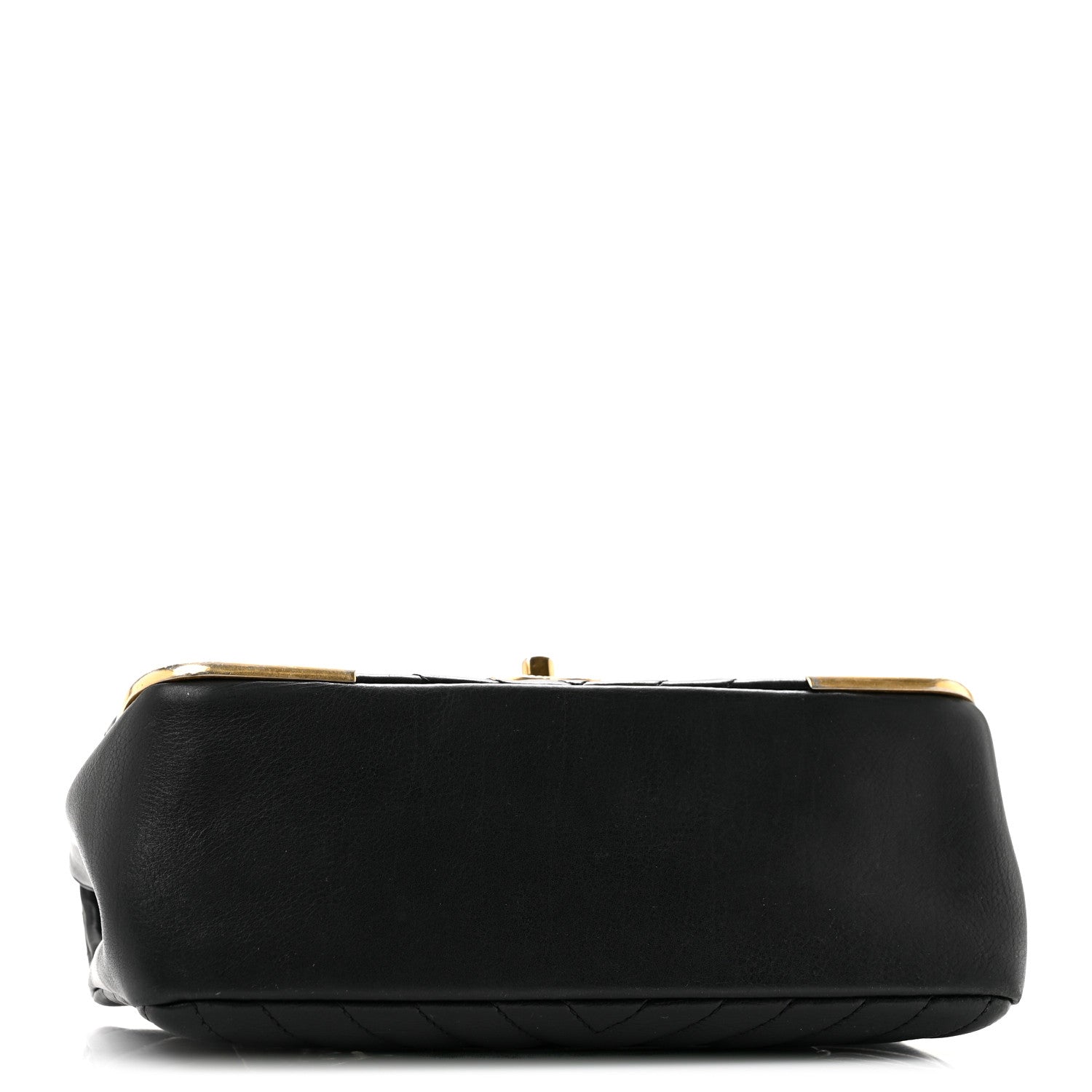 Chanel Calfskin Chevron Quilted Mini Rock The Corner Flap Black 4 of 13