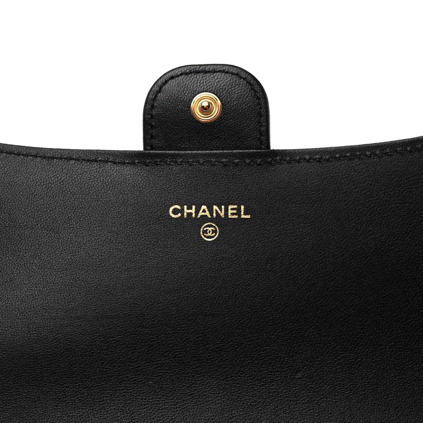 Lambskin Quilted Large Flap Wallet Black