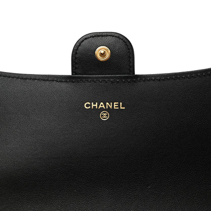 Chanel Lambskin Quilted Large Flap Wallet Black 6 of 8