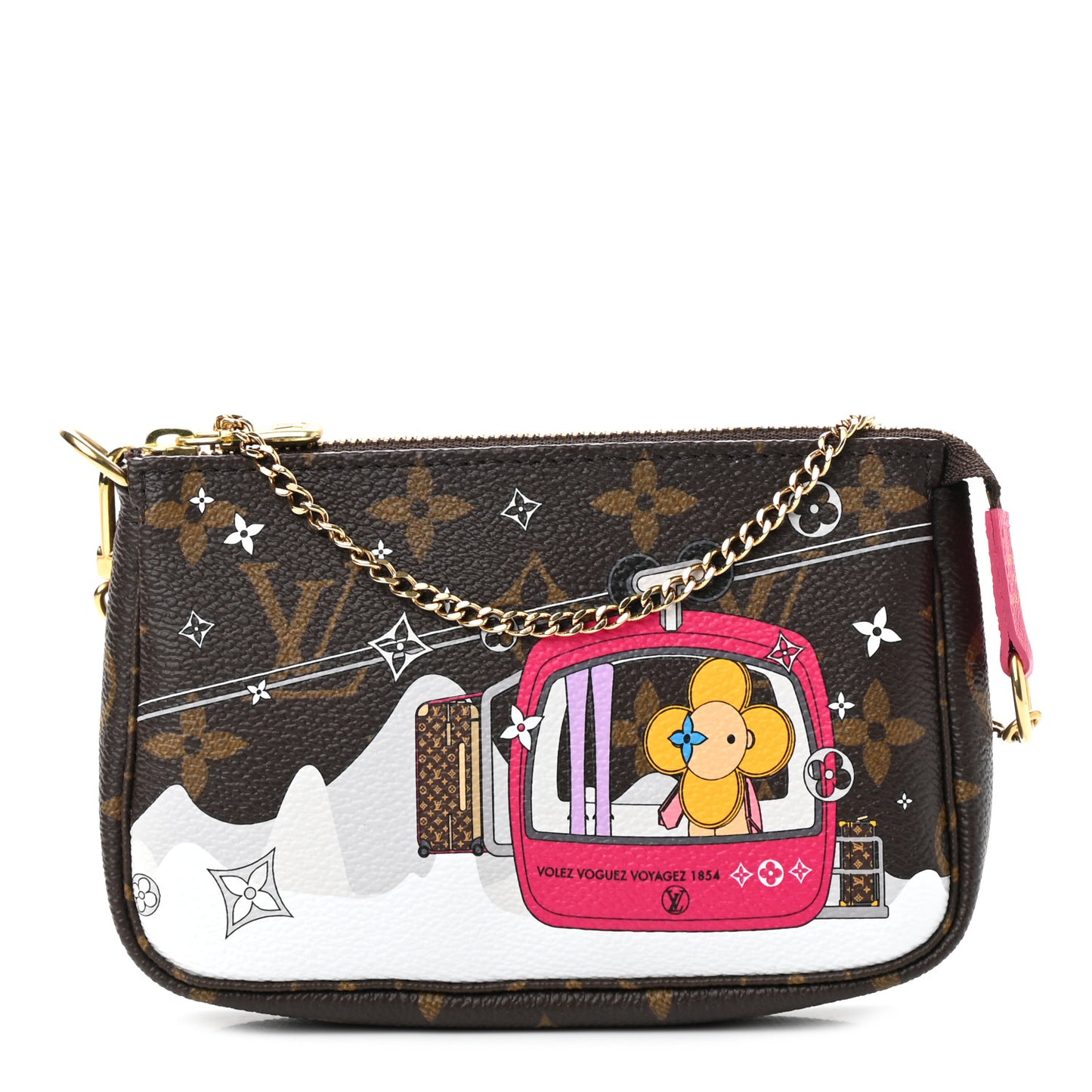 Monogram 2019 Christmas Animation Mini Courchevel Pochette Accessories Fuchsia