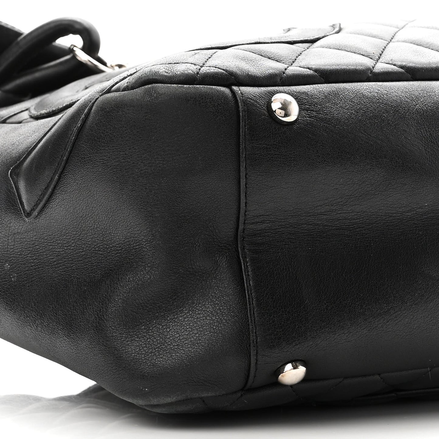 Calfskin Quilted Large Cambon Flap Black