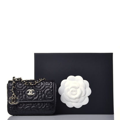 Chanel Caviar Camellia Embossed Chain Belt Bag Black 9 of 9