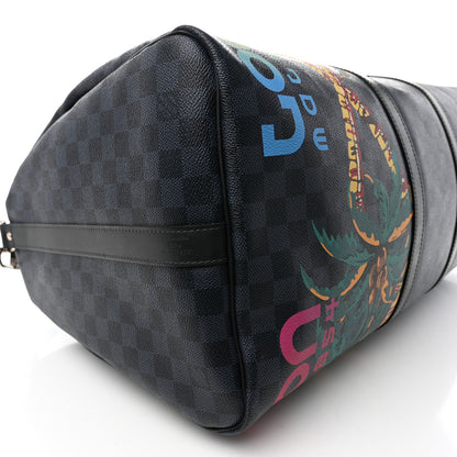 Louis Vuitton Damier Cobalt Jungle Keepall Bandouliere 55 9 of 14
