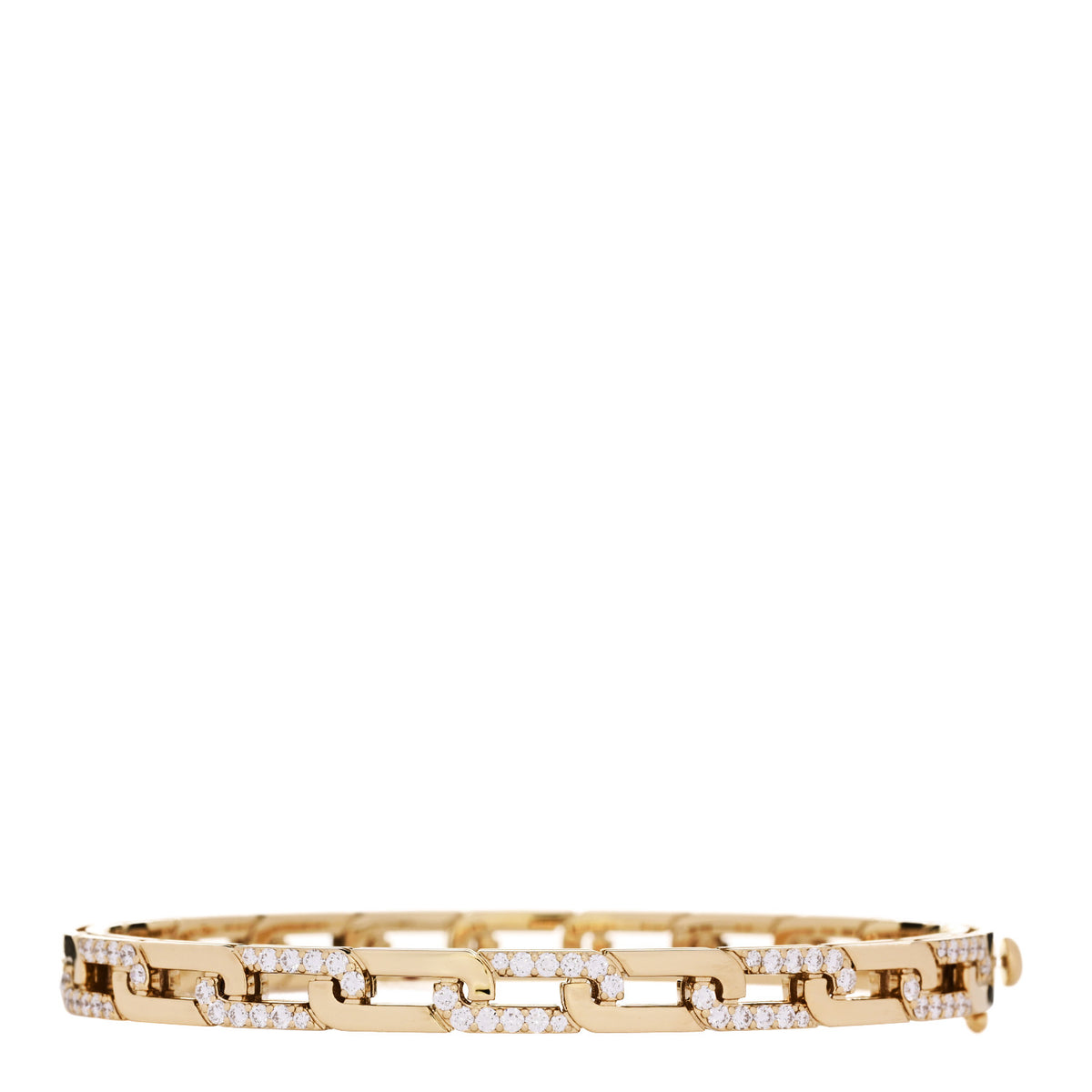 18K Yellow Gold Diamond Slim Navarra Bangle Bracelet