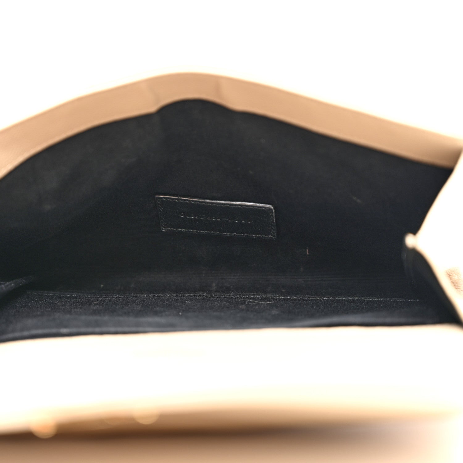 Saint Laurent Grain De Poudre Matelasse Chevron Monogram Envelope Clutch Dark Beige 5 of 10