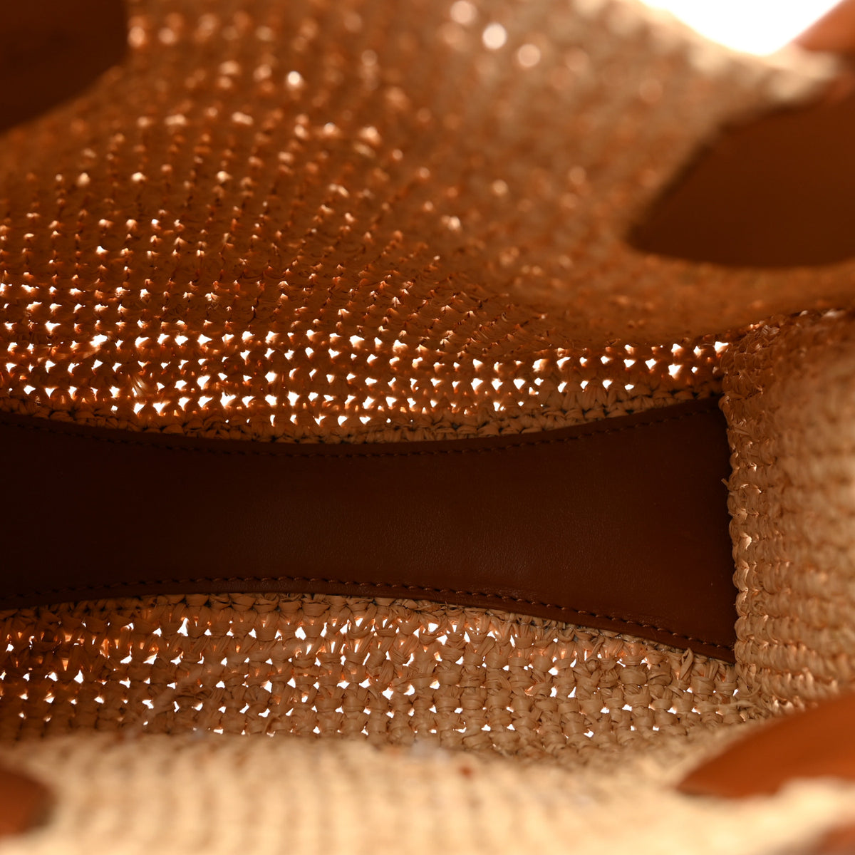 Raffia Calfskin Mini By My Side Tote Natural Cuoio