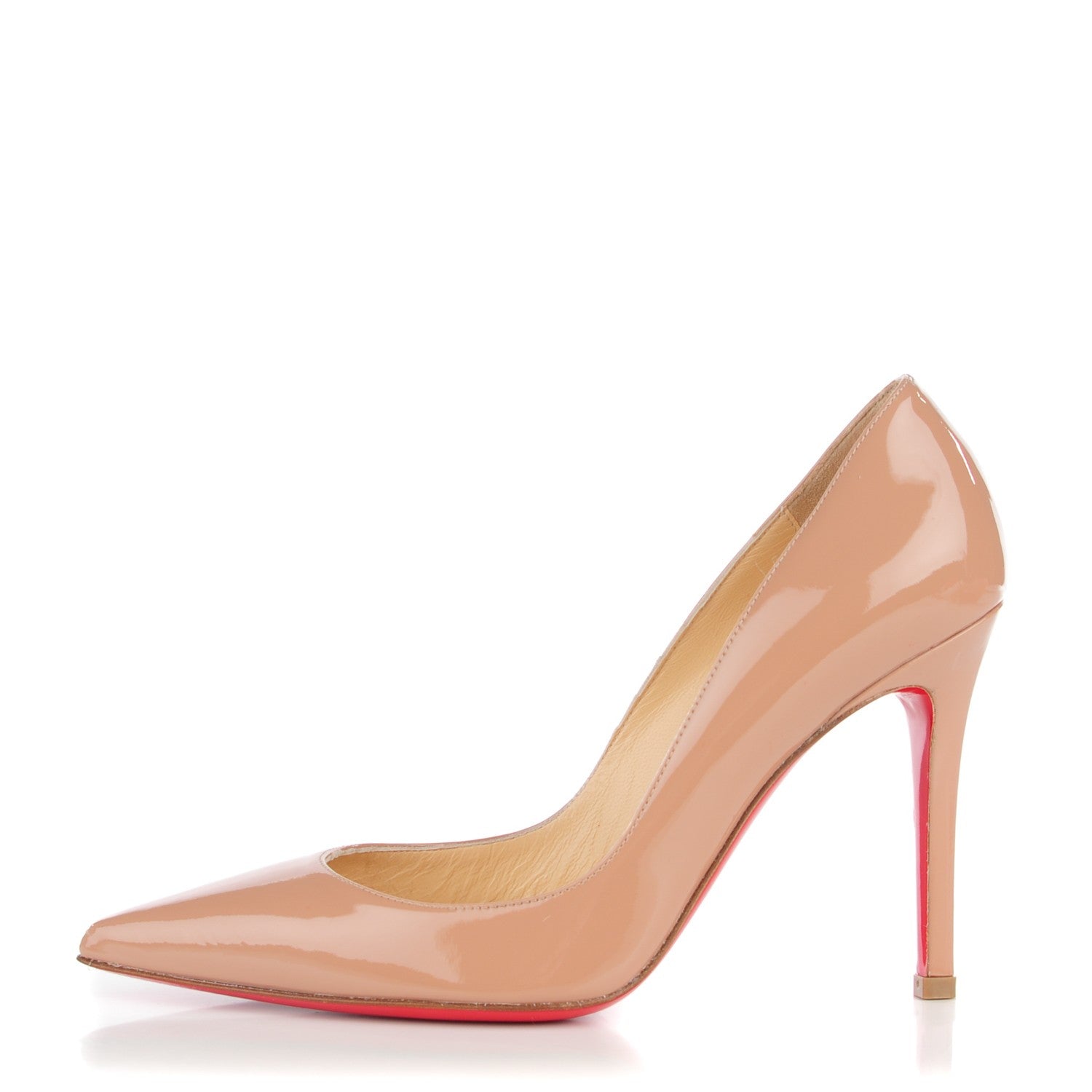 Christian Louboutin Patent Pigalle 100 Pumps 35 Nude 1 of 9
