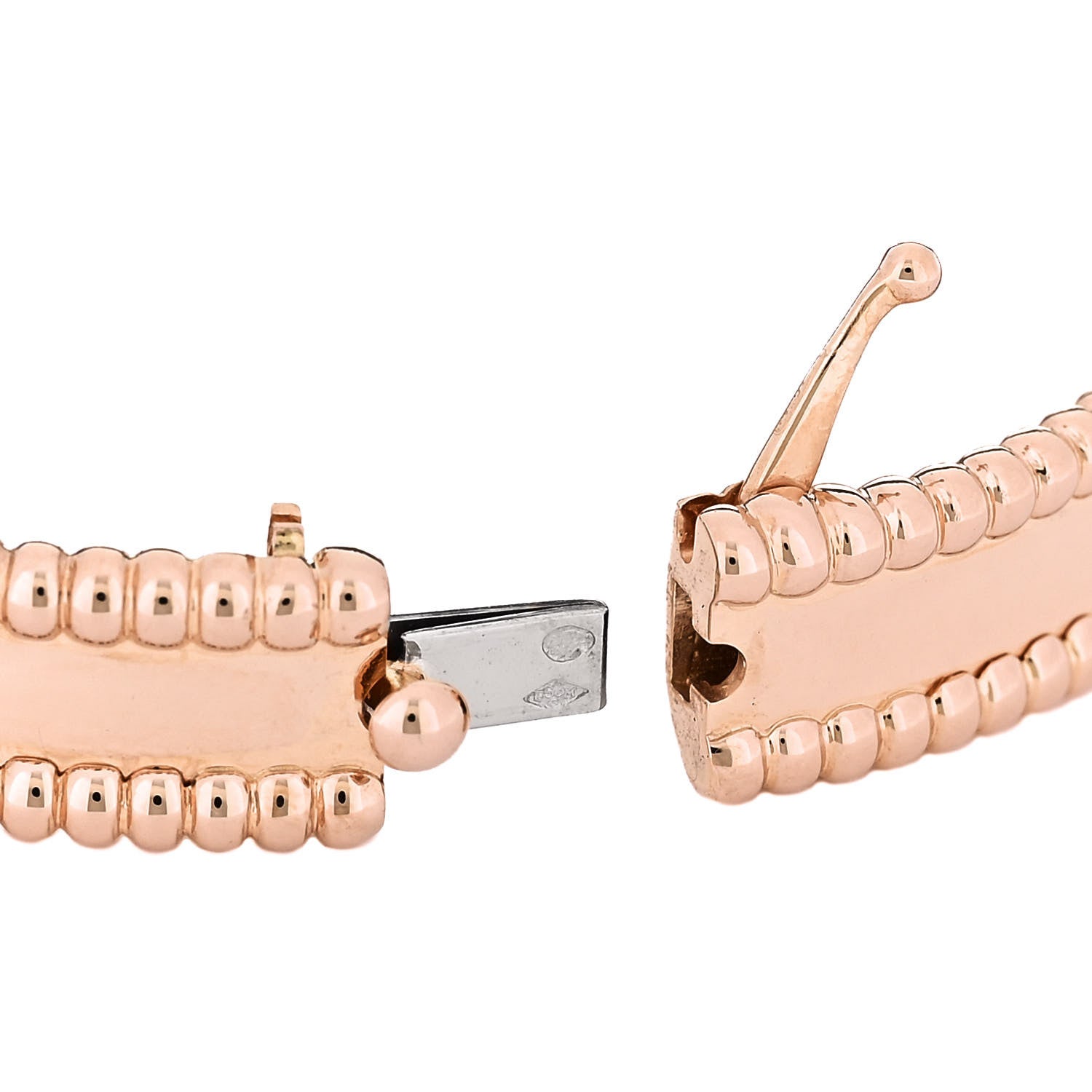 Van Cleef & Arpels 18K Rose Gold Perlee Signature Bangle Bracelet M 4 of 6