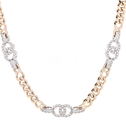 Chanel Crystal CC Chain Links Choker Necklace Gold 1 of 6