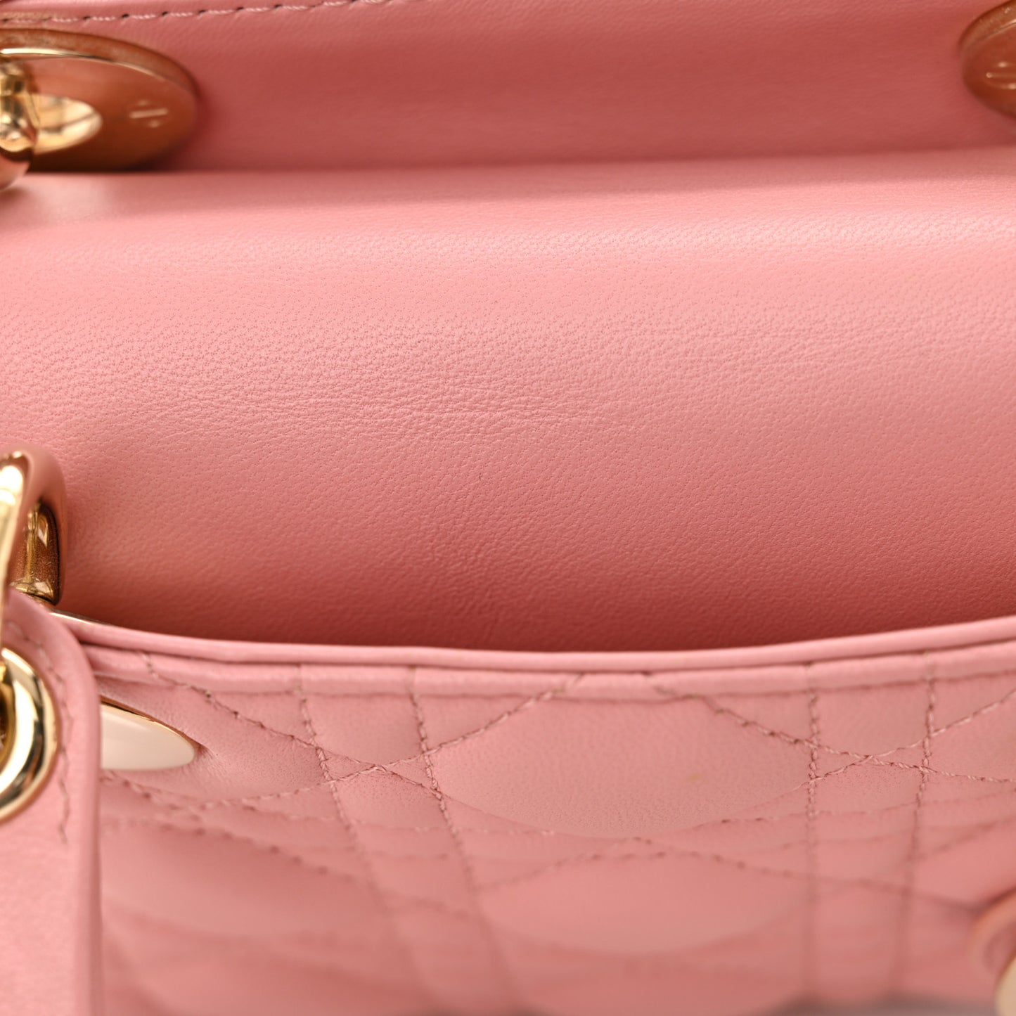 Lambskin Cannage Mini Lady Dior Old Rose