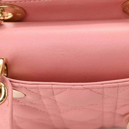 Christian Dior Lambskin Cannage Mini Lady Dior Old Rose 11 of 13