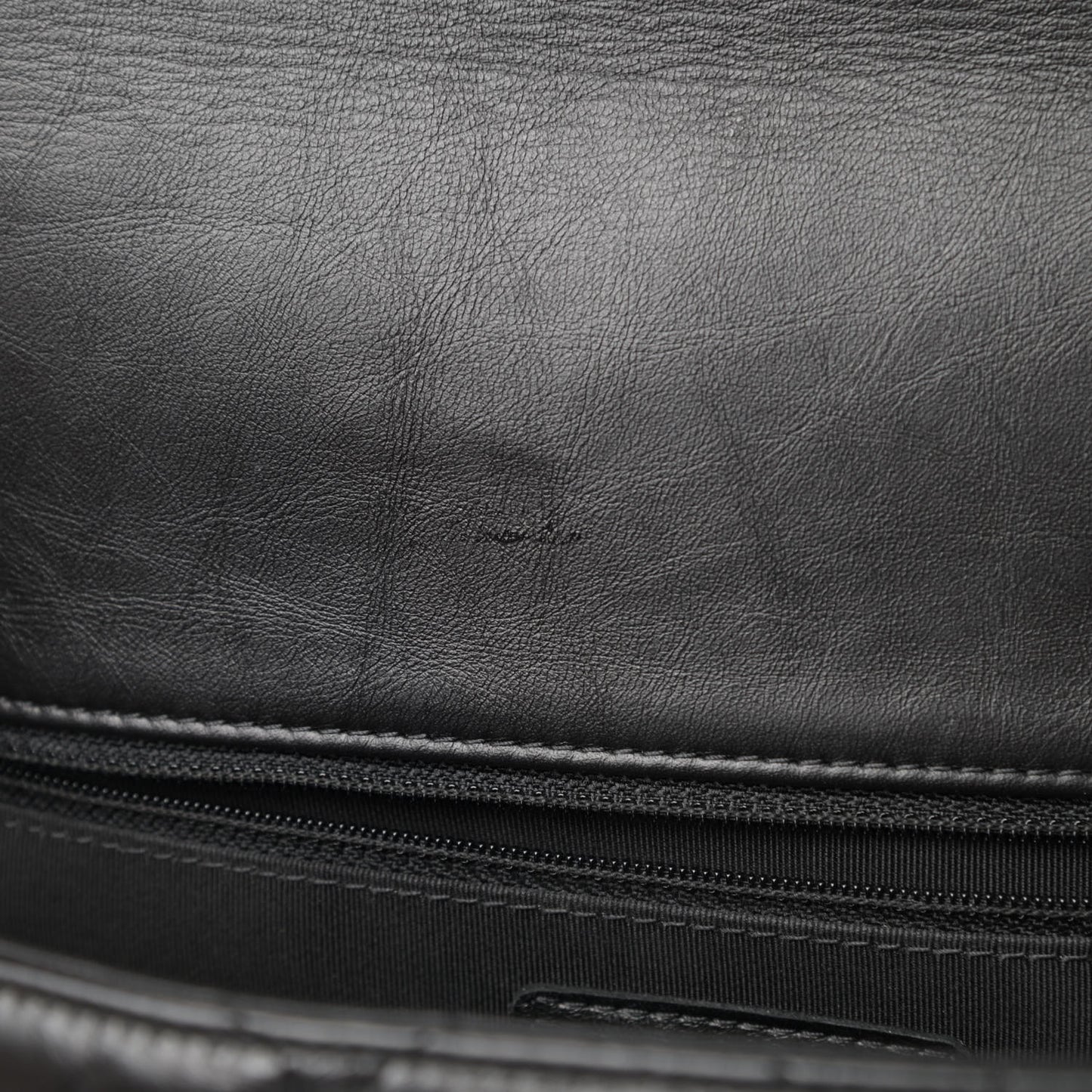 Crumpled Calfskin Quilted Large Chain All Over Flap Bag Black