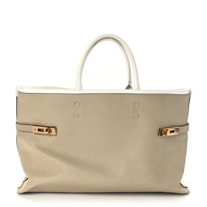 Chloe Grained Calfskin Large Charlotte Tote Motty Grey White 2 of 11