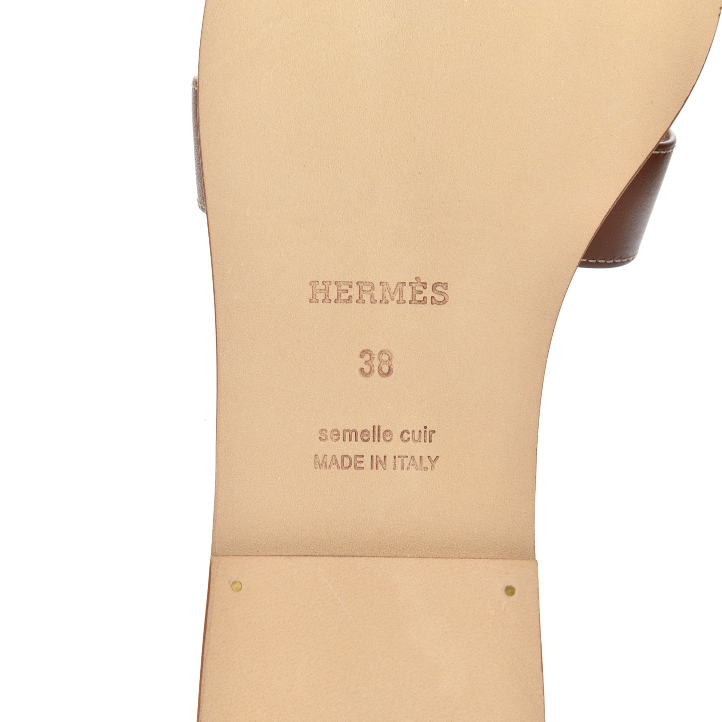 Box Calfskin Oran Sandals 38 Gold