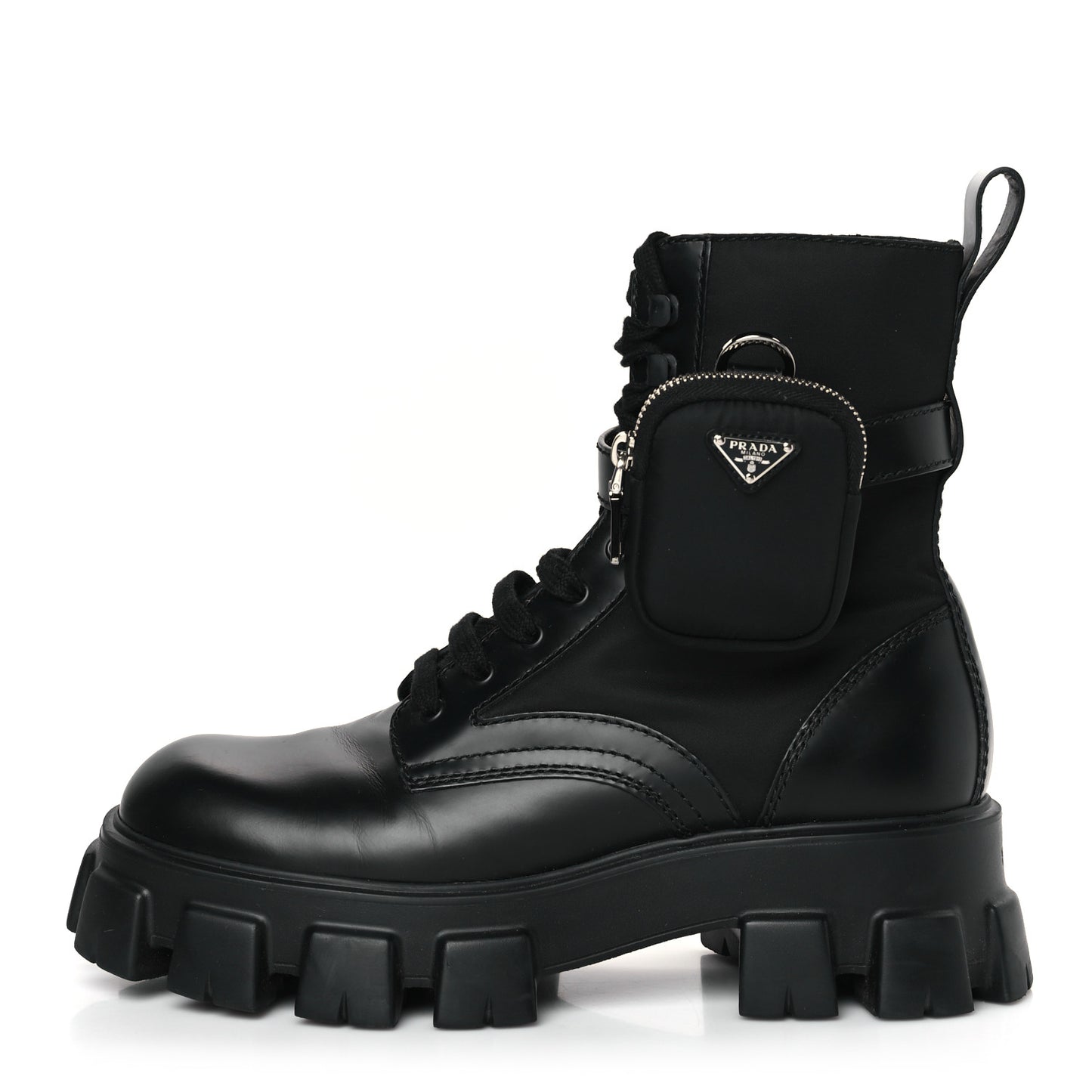 Spazzolato Rois Re-Nylon Metal Triangle Logo Mens Monolith Pouch Pocket 60mm Combat Boots 9.5 Black