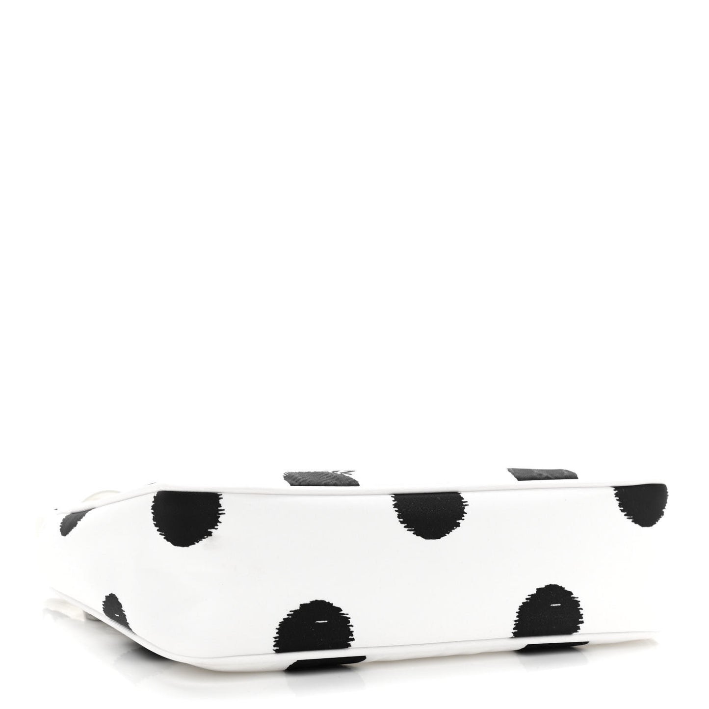 Tessuto Nylon Polka-Dot Mini Re-Edition 2000 Bag White Black