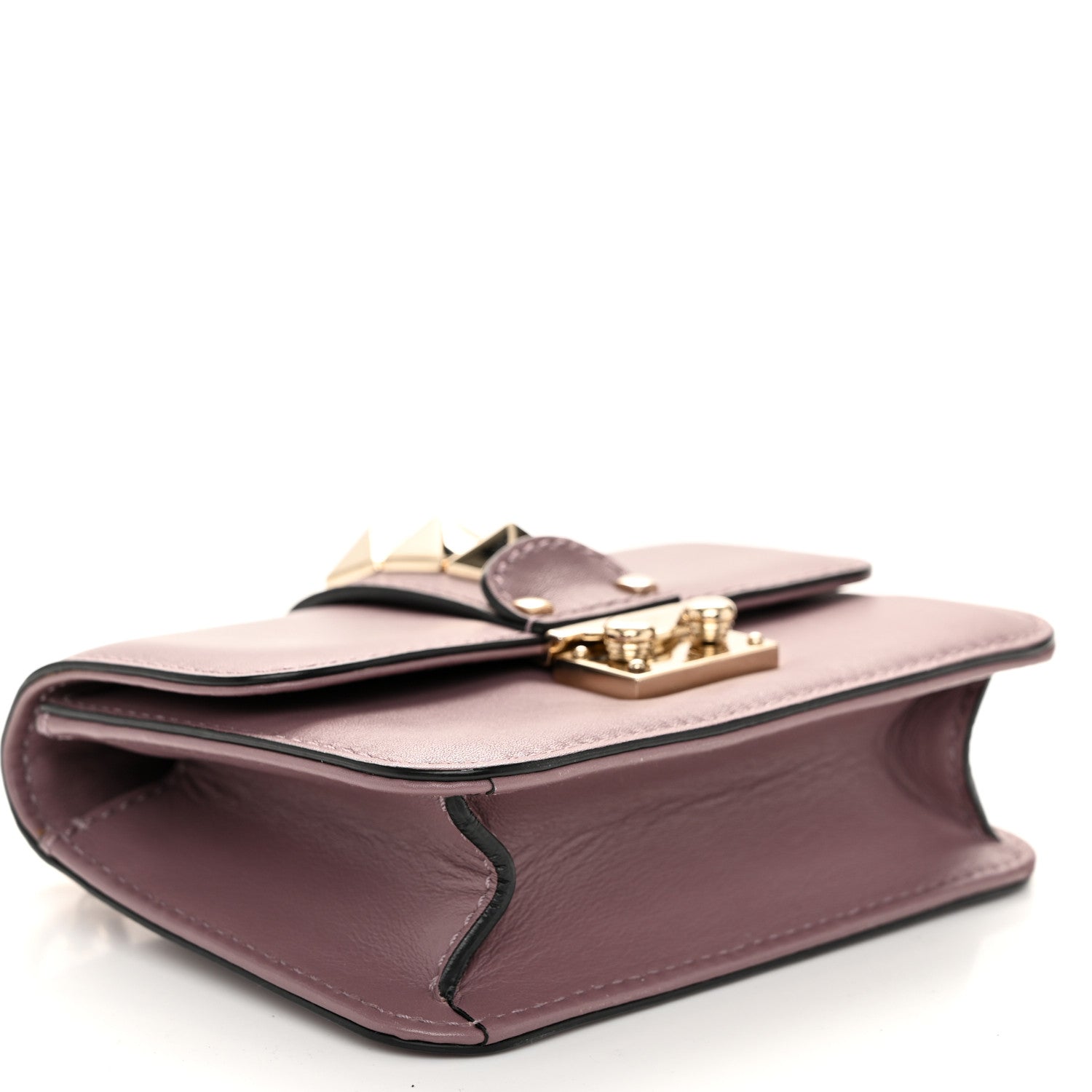 Valentino Garavani Vitello Small Glam Lock Rockstud Flap Dark Mauve 4 of 11
