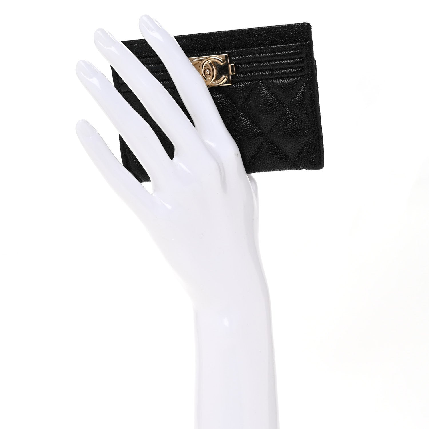 Chanel Caviar Quilted Boy Card Holder Black 2 of 11