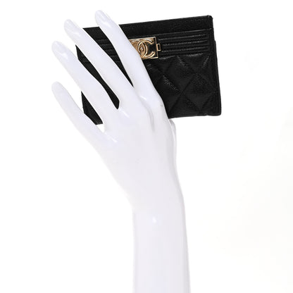 Chanel Caviar Quilted Boy Card Holder Black 2 of 11
