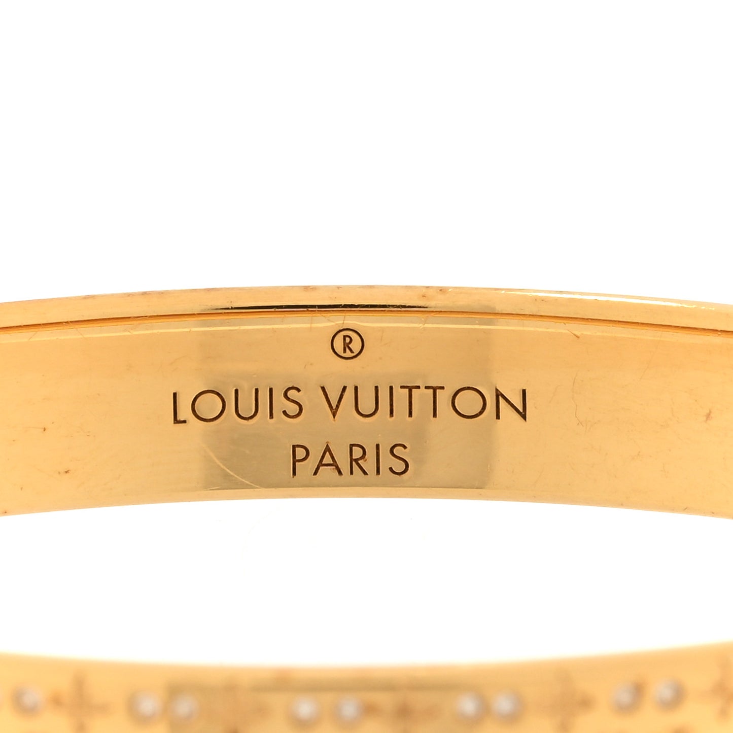 Brass Crystal Monogram Nanogram Strass Cuff S Gold