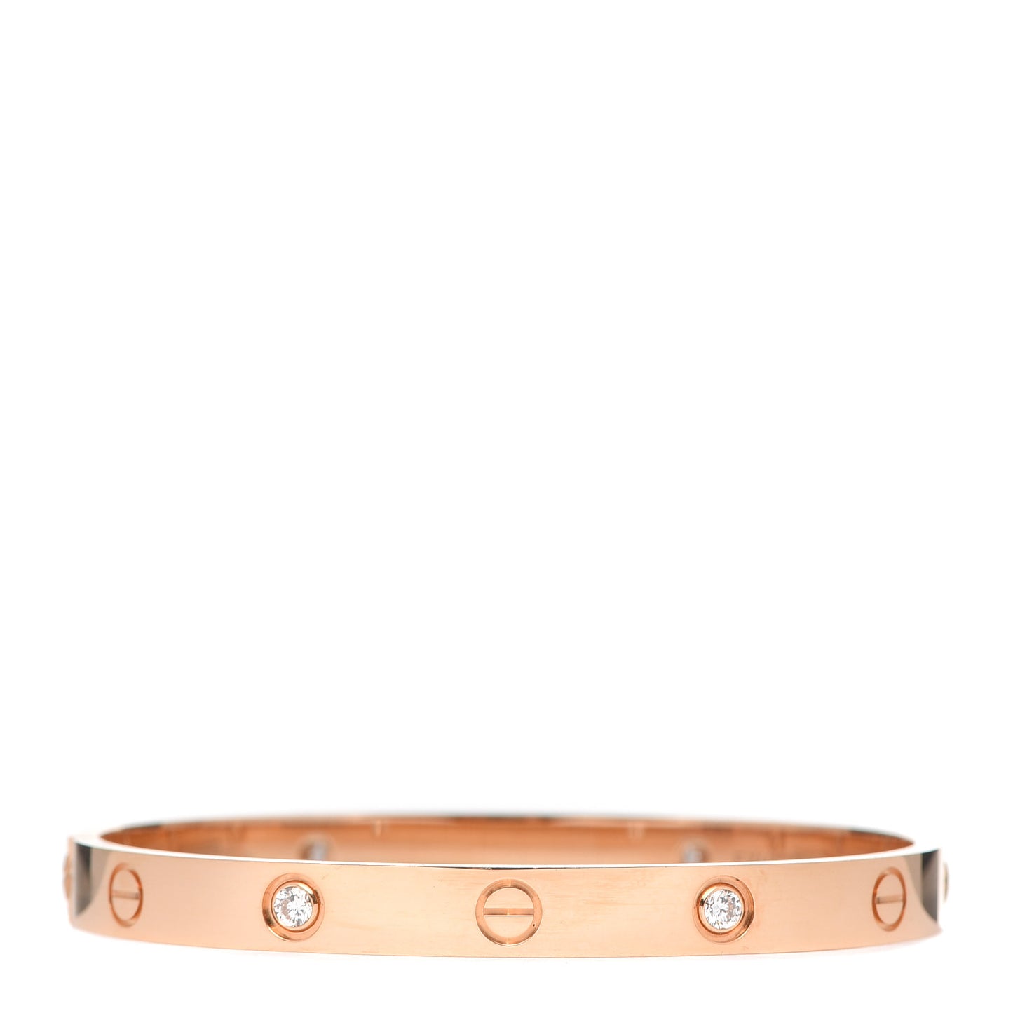 18K Pink Gold 4 Diamond LOVE Bracelet 17