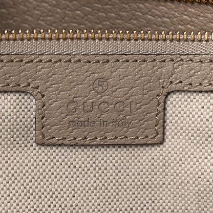 Gucci GG Supreme Monogram Textured Dollar Calfskin Web Medium Ophidia Shopping Tote Beige Mystic White Oatmeal 6 of 10