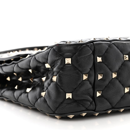 Valentino Garavani Lambskin Medium Rockstud Spike Shoulder Bag Black 9 of 11