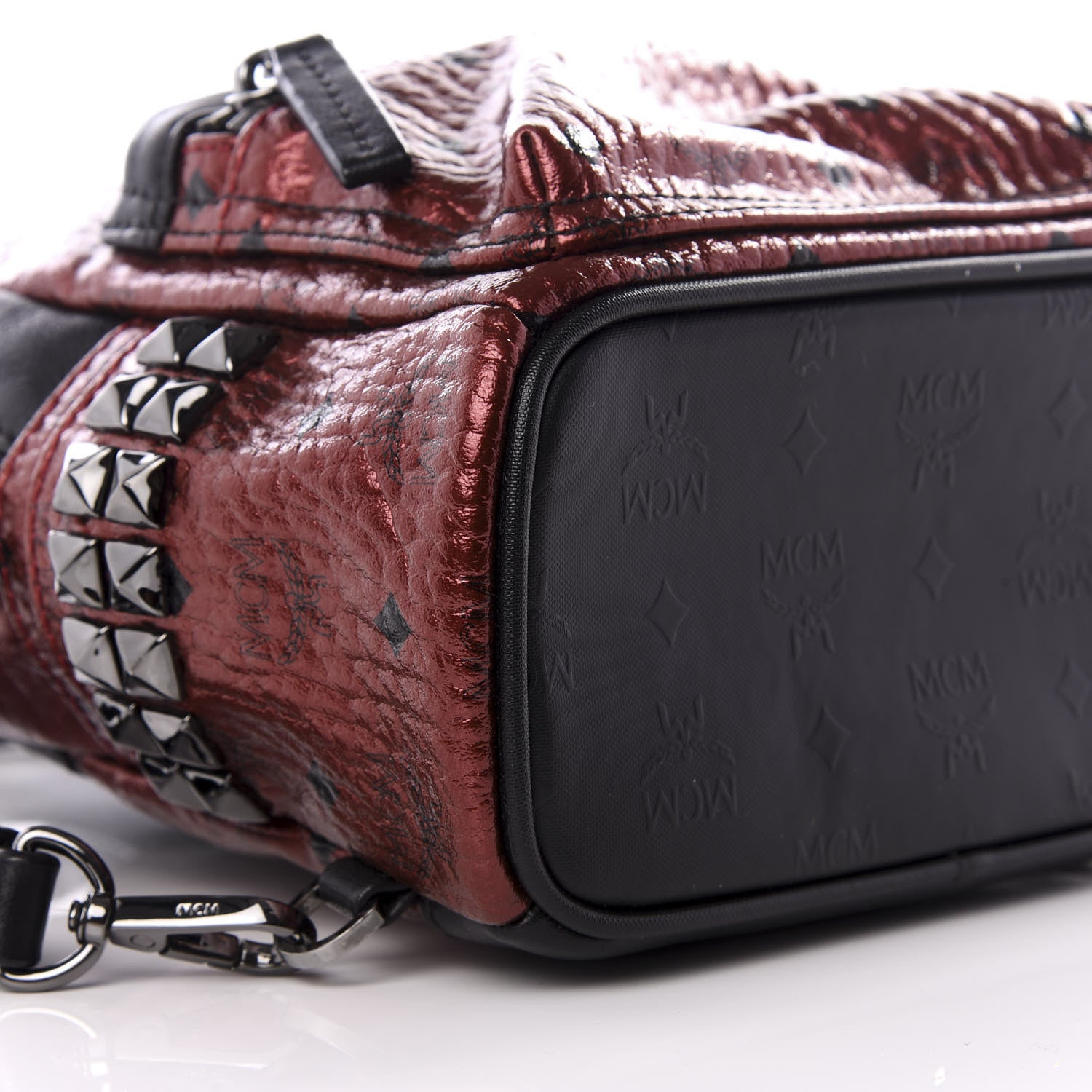 MCM Metallic Visetos Studded X-Mini Bebe Boo Backpack Scooter 6 of 8
