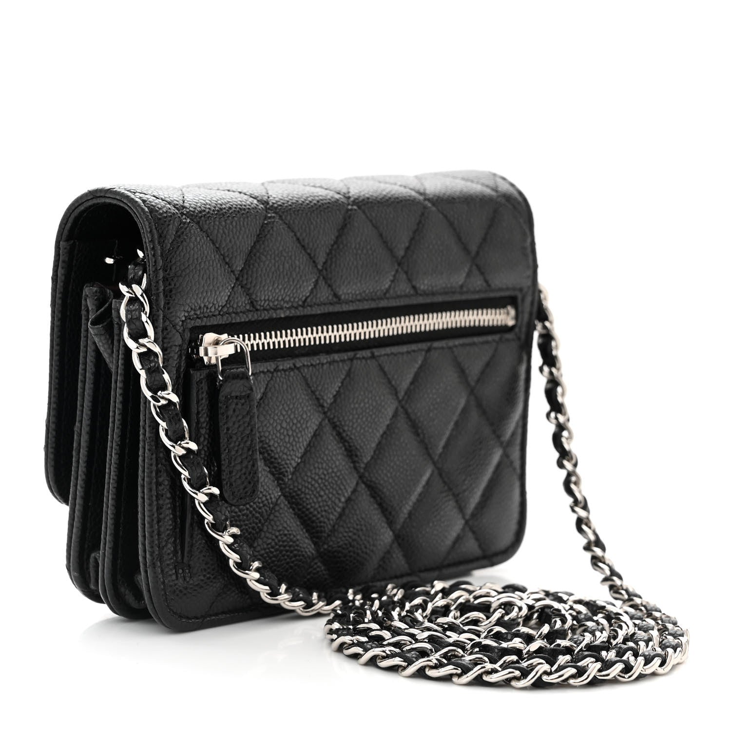 Chanel Caviar Quilted Mini Wallet On Chain WOC Black 3 of 11