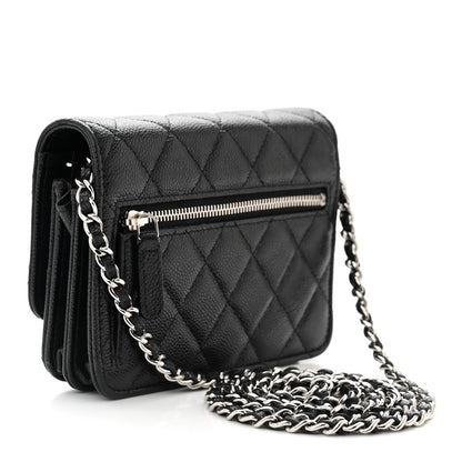 Chanel Caviar Quilted Mini Wallet On Chain WOC Black 3 of 11