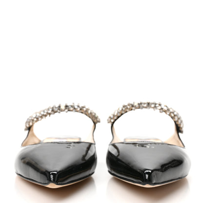 Jimmy Choo Patent Calfskin Bing 100 Mules 38 Black 2 of 8