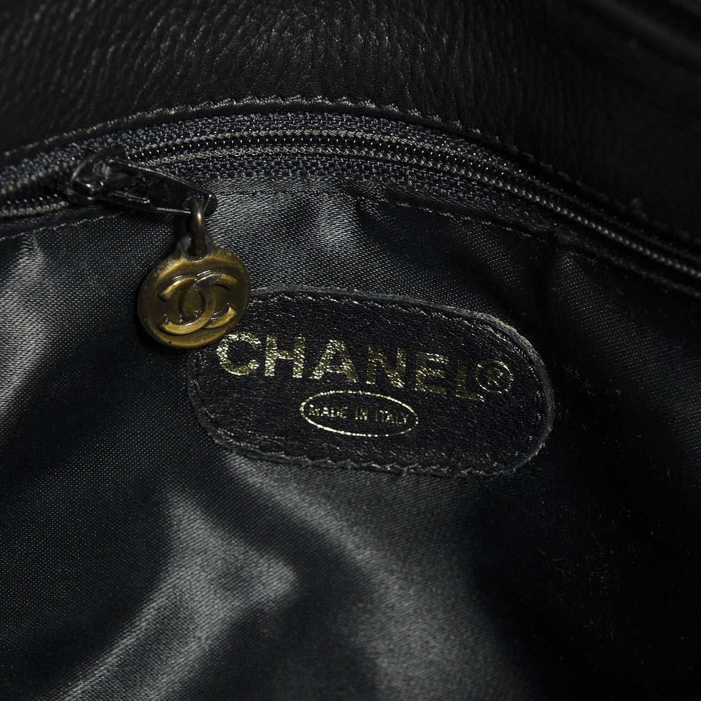 Calfskin Flap Shoulder Bag Black