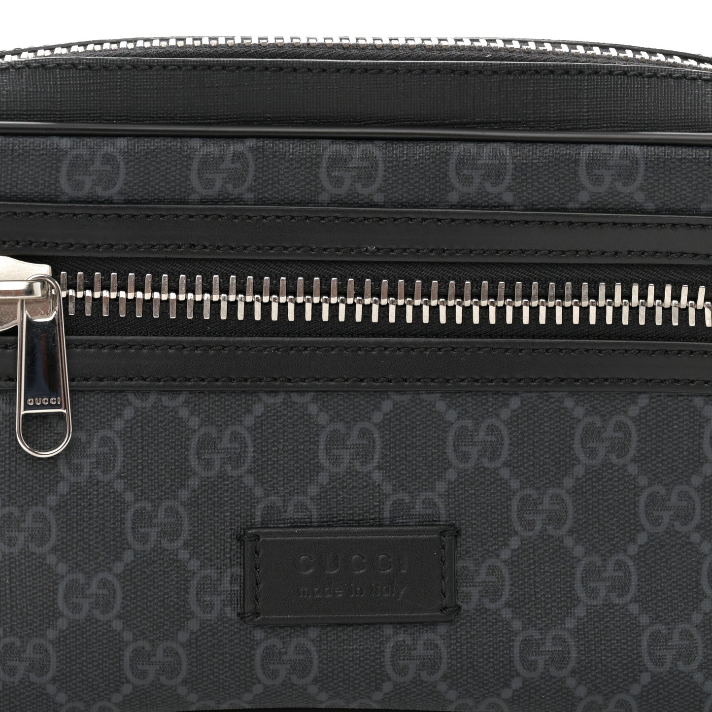 Soft GG Supreme Monogram Web Belt Bag Black Grey