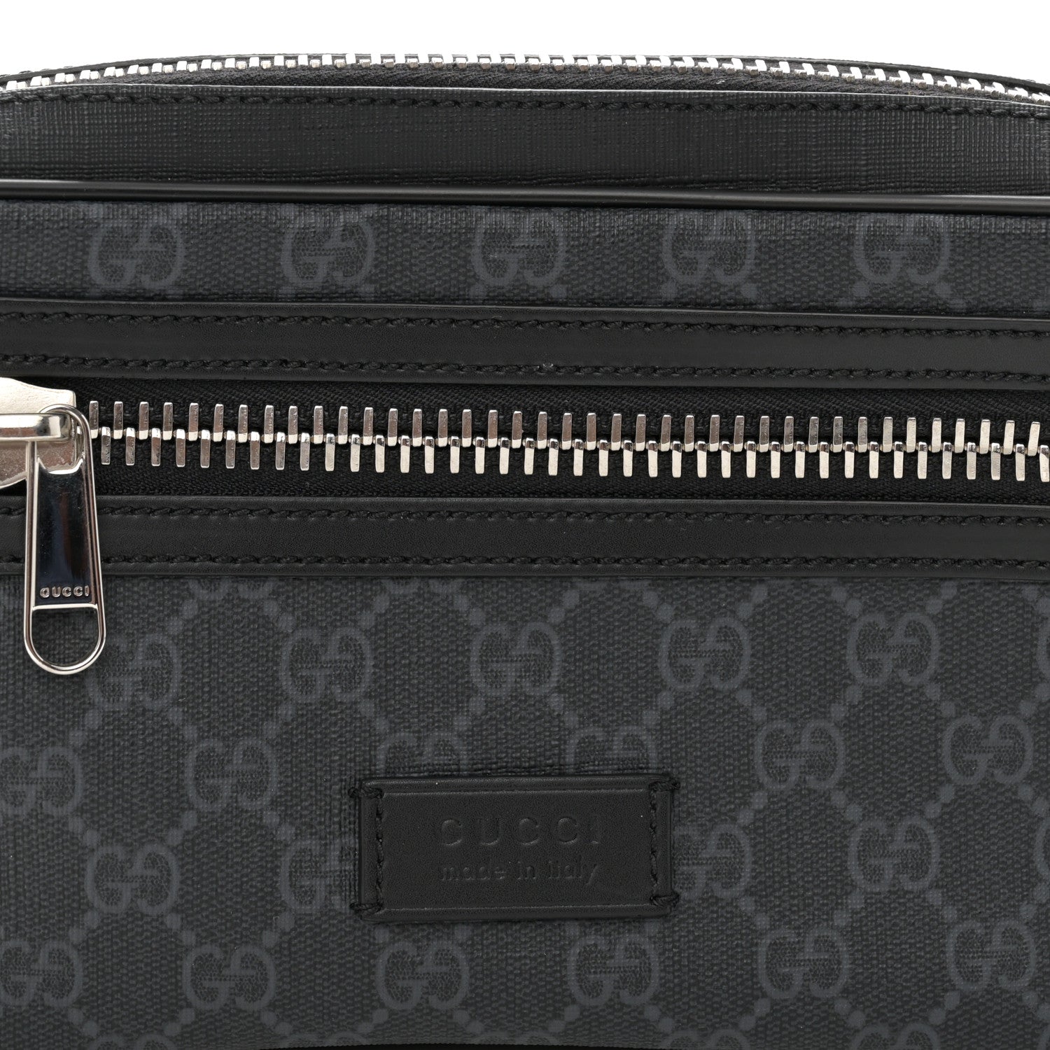 Gucci Soft GG Supreme Monogram Web Belt Bag Black Grey 8 of 11