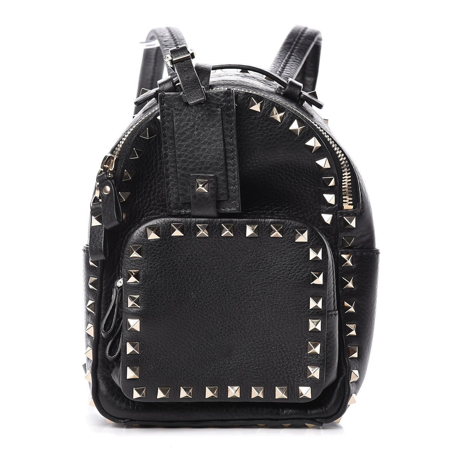 Valentino Garavani Pebbled Calfskin Mini Rockstud Backpack Black 1 of 10