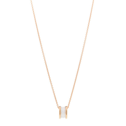 Bulgari 18K Rose Gold White Ceramic B.Zero1 Pendant Necklace 1 of 5